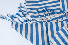 Girit Dark Blue Cotton Linen Towel