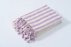 Girit Lilac Cotton Linen Towel