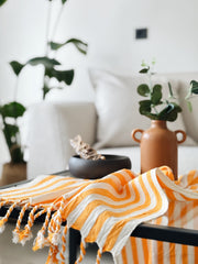 Girit Yellow Cotton Linen Towel