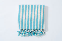 Girit Turquoise Cotton Linen Towel