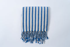Girit Dark Blue Cotton Linen Towel